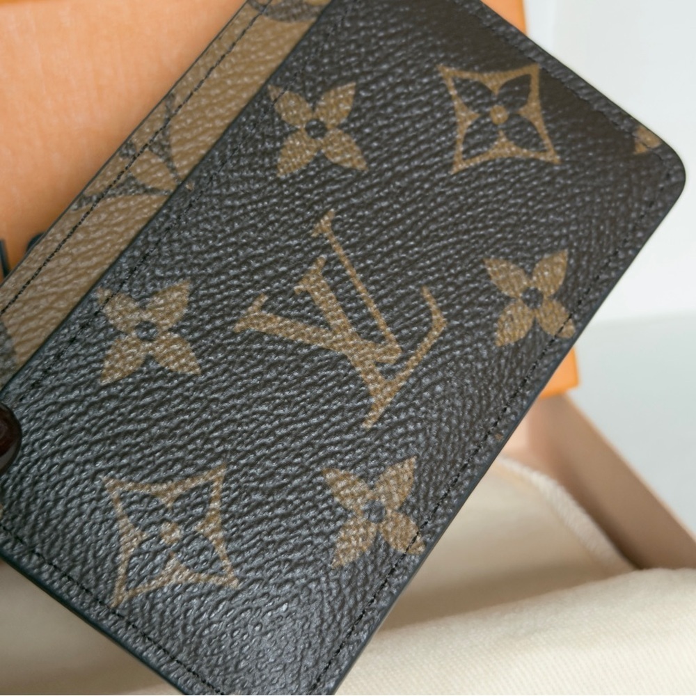 Louis Vuitton Logo Monogram Reverse Print Card Wallet Holder RFID CHIP Plus COA - Picture 6 of 9